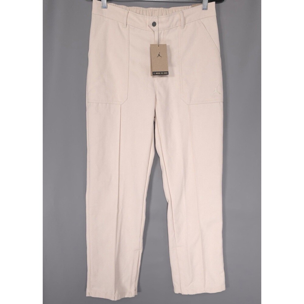 JORDAN Women's New Pants MEDIUM Beige Standard Fit Ankle Zip FN5446-203